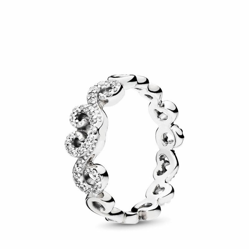 Pandora Heart Swirls Stackable Ring Silver Egypt EW9418603